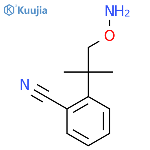 2-1-(aminooxy)-2-methylpropan-2-ylbenzonitrile structure