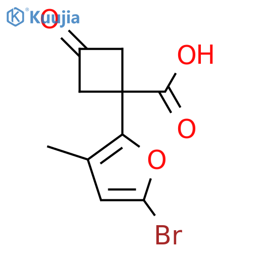 1-(5-bromo-3-methylfuran-2-yl)-3-oxocyclobutane-1-carboxylic acid structure