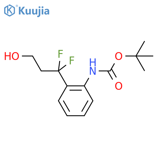 tert-butyl N-2-(1,1-difluoro-3-hydroxypropyl)phenylcarbamate structure