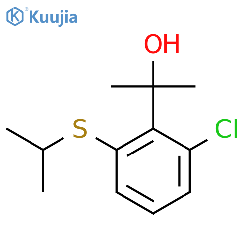 2-2-chloro-6-(propan-2-ylsulfanyl)phenylpropan-2-ol structure