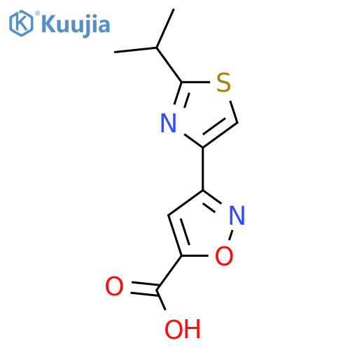3-2-(propan-2-yl)-1,3-thiazol-4-yl-1,2-oxazole-5-carboxylic acid structure