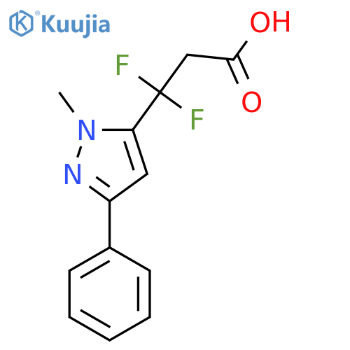 3,3-difluoro-3-(1-methyl-3-phenyl-1H-pyrazol-5-yl)propanoic acid structure
