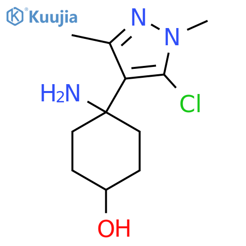 4-amino-4-(5-chloro-1,3-dimethyl-1H-pyrazol-4-yl)cyclohexan-1-ol structure