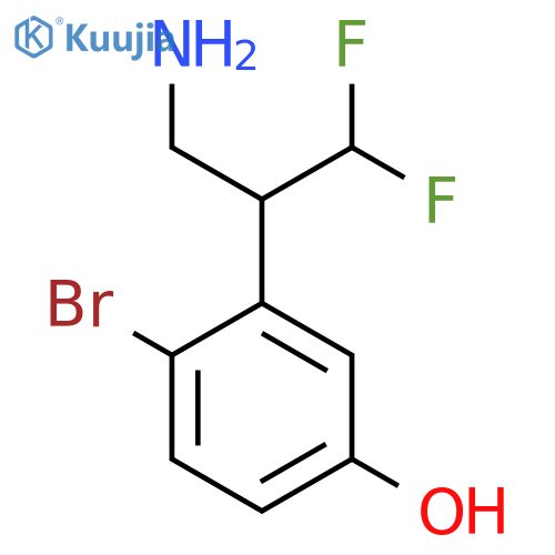 3-(3-amino-1,1-difluoropropan-2-yl)-4-bromophenol structure