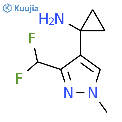 1-3-(difluoromethyl)-1-methyl-1H-pyrazol-4-ylcyclopropan-1-amine structure
