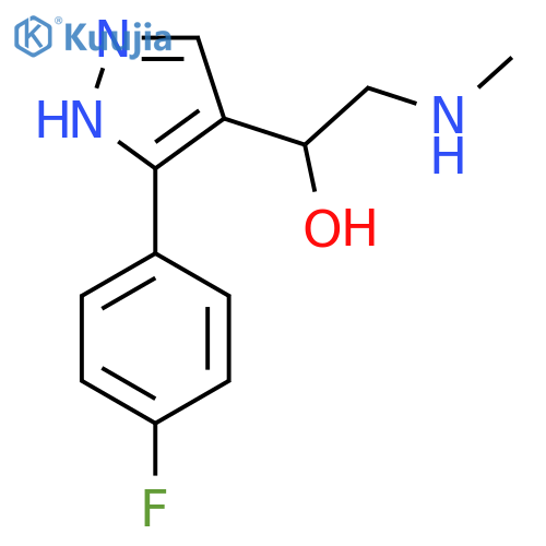 1-3-(4-fluorophenyl)-1H-pyrazol-4-yl-2-(methylamino)ethan-1-ol structure