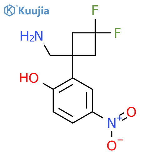 2-1-(aminomethyl)-3,3-difluorocyclobutyl-4-nitrophenol structure