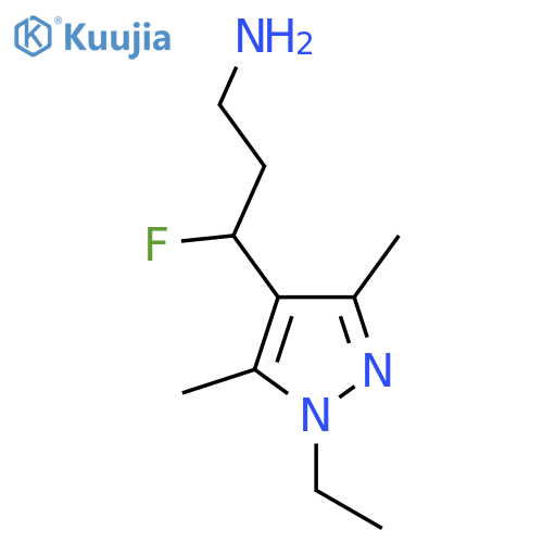 3-(1-ethyl-3,5-dimethyl-1H-pyrazol-4-yl)-3-fluoropropan-1-amine structure