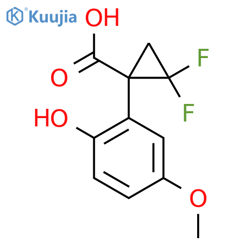 2,2-difluoro-1-(2-hydroxy-5-methoxyphenyl)cyclopropane-1-carboxylic acid structure
