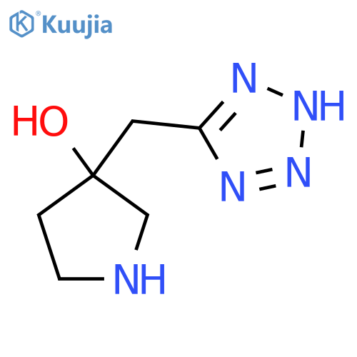 3-(1H-1,2,3,4-tetrazol-5-yl)methylpyrrolidin-3-ol structure