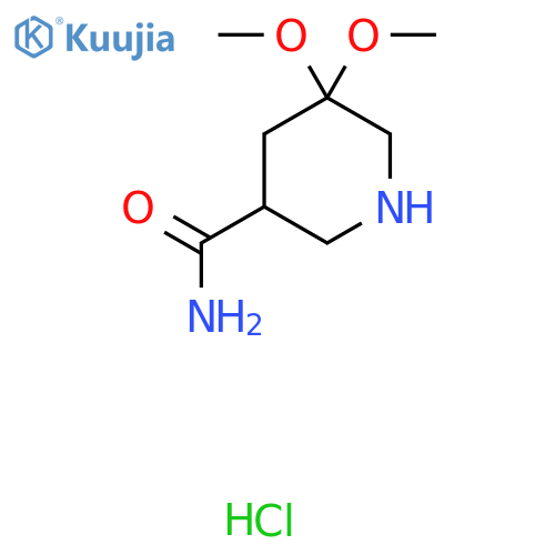 5,5-dimethoxypiperidine-3-carboxamide hydrochloride structure