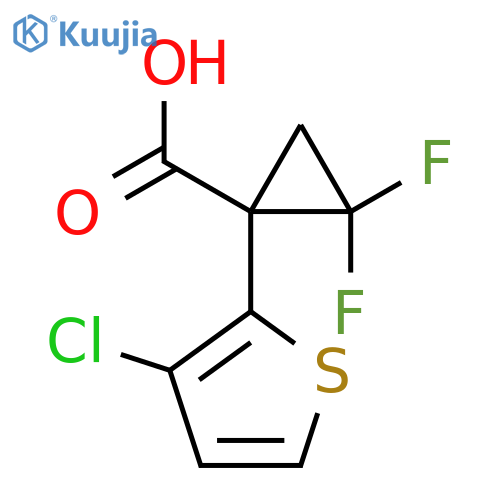 1-(3-chlorothiophen-2-yl)-2,2-difluorocyclopropane-1-carboxylic acid structure