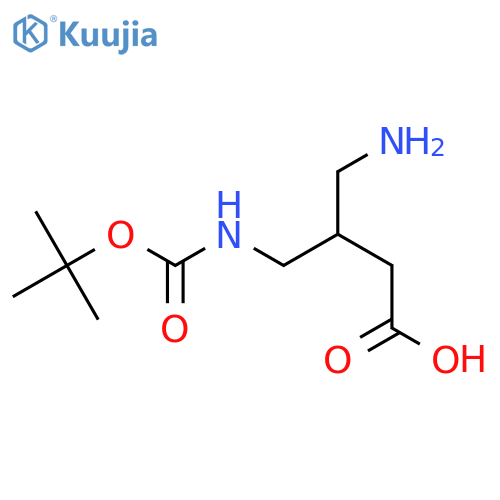 4-amino-3-({(tert-butoxy)carbonylamino}methyl)butanoic acid structure