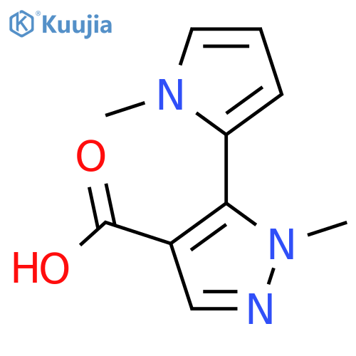 1-methyl-5-(1-methyl-1H-pyrrol-2-yl)-1H-pyrazole-4-carboxylic acid structure