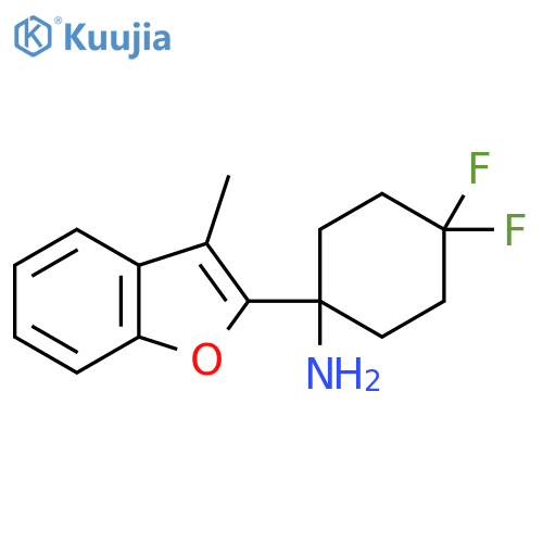 4,4-difluoro-1-(3-methyl-1-benzofuran-2-yl)cyclohexan-1-amine structure