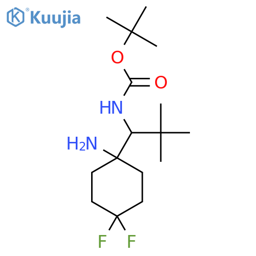 tert-butyl N-1-(1-amino-4,4-difluorocyclohexyl)-2,2-dimethylpropylcarbamate structure
