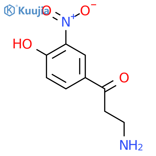 3-amino-1-(4-hydroxy-3-nitrophenyl)propan-1-one structure