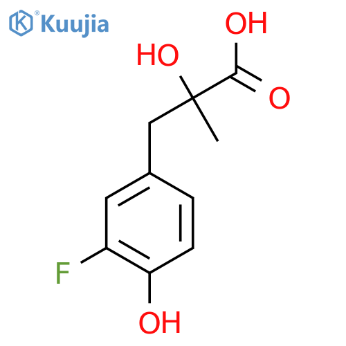 3-(3-fluoro-4-hydroxyphenyl)-2-hydroxy-2-methylpropanoic acid structure