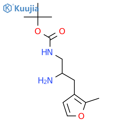 tert-butyl N-2-amino-3-(2-methylfuran-3-yl)propylcarbamate structure