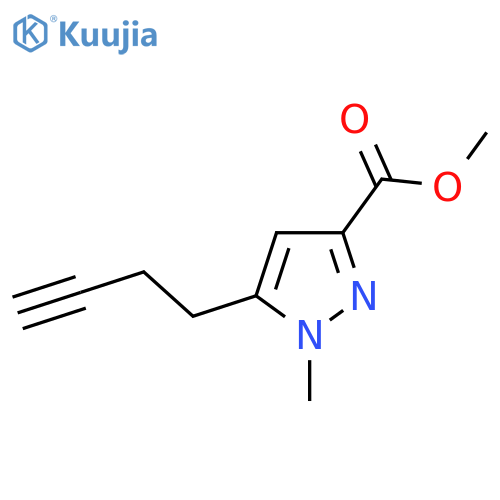 methyl 5-(but-3-yn-1-yl)-1-methyl-1H-pyrazole-3-carboxylate structure