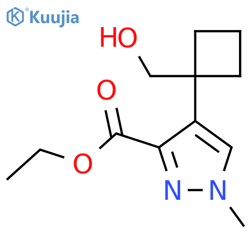 ethyl 4-1-(hydroxymethyl)cyclobutyl-1-methyl-1H-pyrazole-3-carboxylate structure