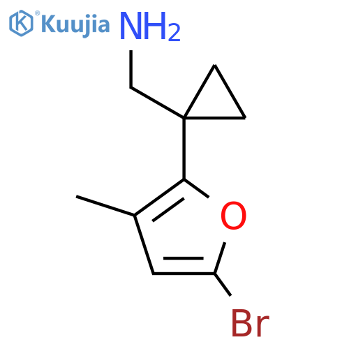 1-(5-bromo-3-methylfuran-2-yl)cyclopropylmethanamine structure