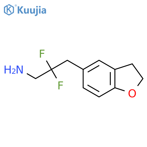 3-(2,3-dihydro-1-benzofuran-5-yl)-2,2-difluoropropan-1-amine structure