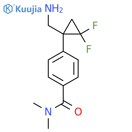 4-1-(aminomethyl)-2,2-difluorocyclopropyl-N,N-dimethylbenzamide structure