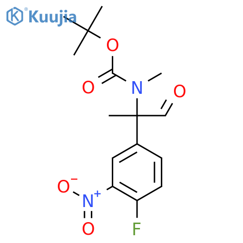 tert-butyl N-2-(4-fluoro-3-nitrophenyl)-1-oxopropan-2-yl-N-methylcarbamate structure