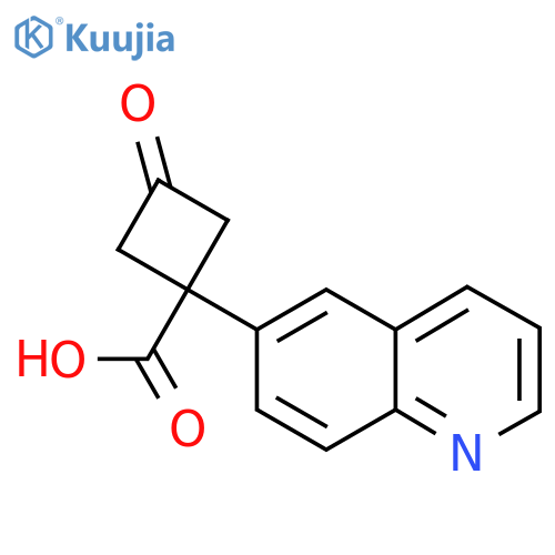3-oxo-1-(quinolin-6-yl)cyclobutane-1-carboxylic acid structure