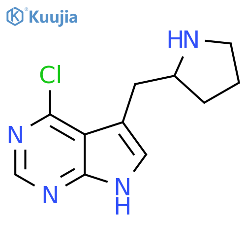 2-({4-chloro-7H-pyrrolo2,3-dpyrimidin-5-yl}methyl)pyrrolidine structure