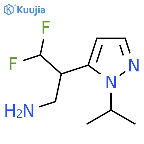 3,3-difluoro-2-1-(propan-2-yl)-1H-pyrazol-5-ylpropan-1-amine structure