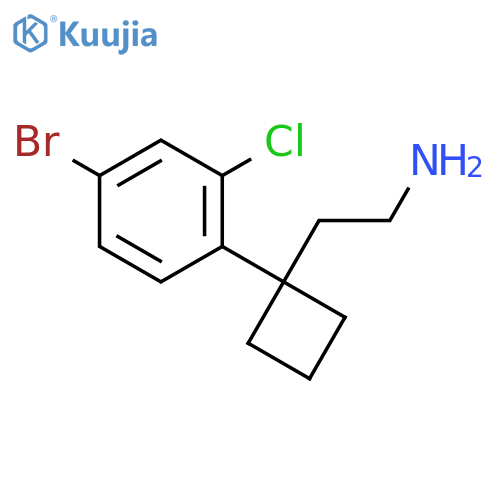2-1-(4-bromo-2-chlorophenyl)cyclobutylethan-1-amine structure