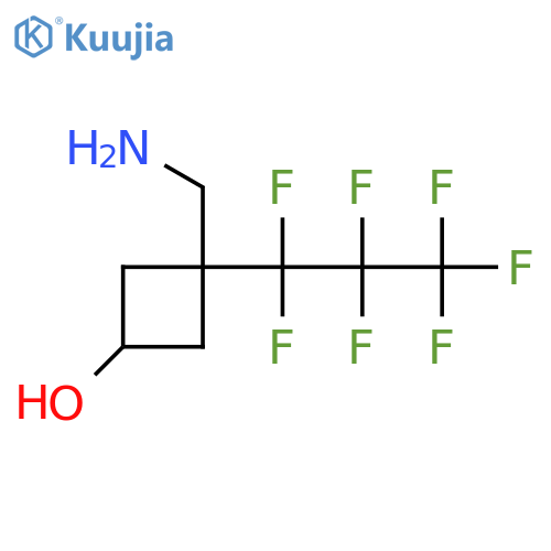 3-(aminomethyl)-3-(heptafluoropropyl)cyclobutan-1-ol structure