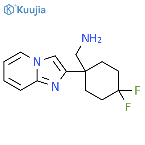 (4,4-difluoro-1-{imidazo1,2-apyridin-2-yl}cyclohexyl)methanamine structure
