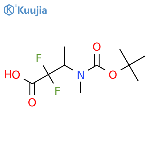 3-{(tert-butoxy)carbonyl(methyl)amino}-2,2-difluorobutanoic acid structure