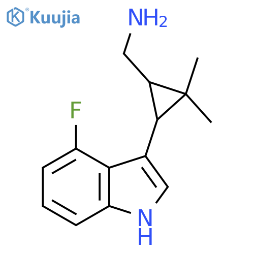 3-(4-fluoro-1H-indol-3-yl)-2,2-dimethylcyclopropylmethanamine structure