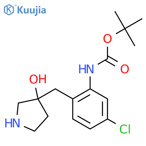 tert-butyl N-{5-chloro-2-(3-hydroxypyrrolidin-3-yl)methylphenyl}carbamate structure
