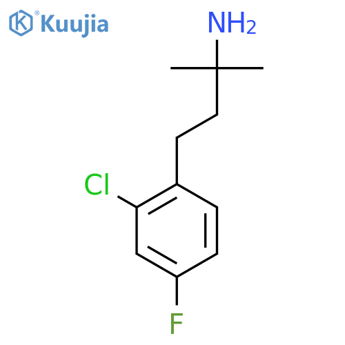 4-(2-chloro-4-fluorophenyl)-2-methylbutan-2-amine structure