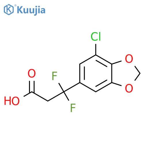 3-(7-chloro-1,3-dioxaindan-5-yl)-3,3-difluoropropanoic acid structure