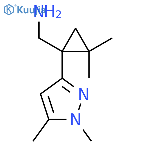 1-(1,5-dimethyl-1H-pyrazol-3-yl)-2,2-dimethylcyclopropylmethanamine structure