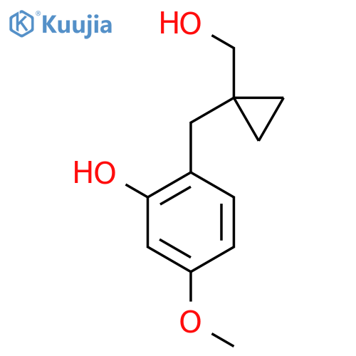 2-{1-(hydroxymethyl)cyclopropylmethyl}-5-methoxyphenol structure