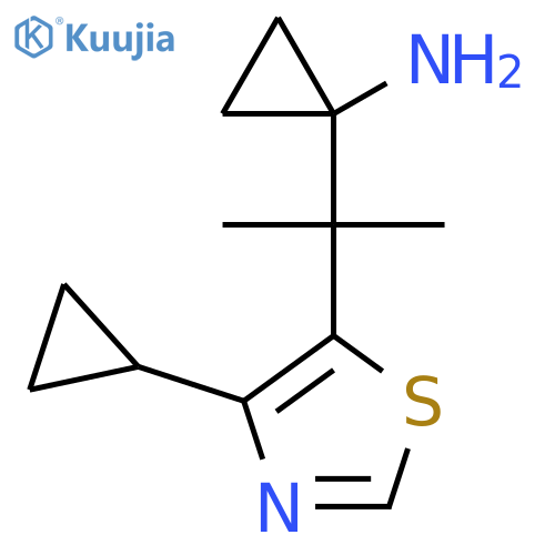 1-2-(4-cyclopropyl-1,3-thiazol-5-yl)propan-2-ylcyclopropan-1-amine structure