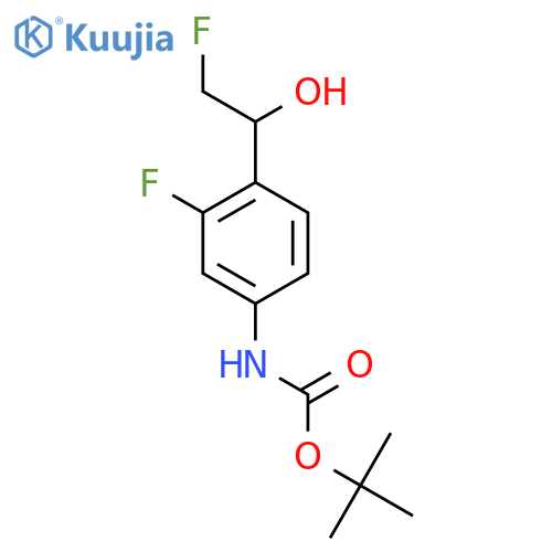 tert-butyl N-3-fluoro-4-(2-fluoro-1-hydroxyethyl)phenylcarbamate structure