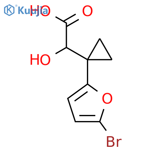 2-1-(5-bromofuran-2-yl)cyclopropyl-2-hydroxyacetic acid structure