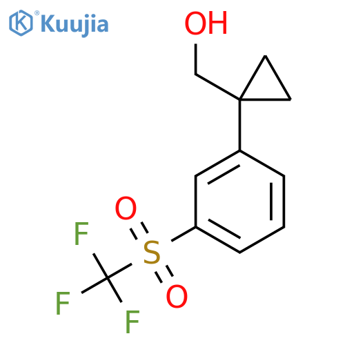 1-(3-trifluoromethanesulfonylphenyl)cyclopropylmethanol structure
