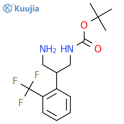 tert-butyl N-{3-amino-2-2-(trifluoromethyl)phenylpropyl}carbamate structure