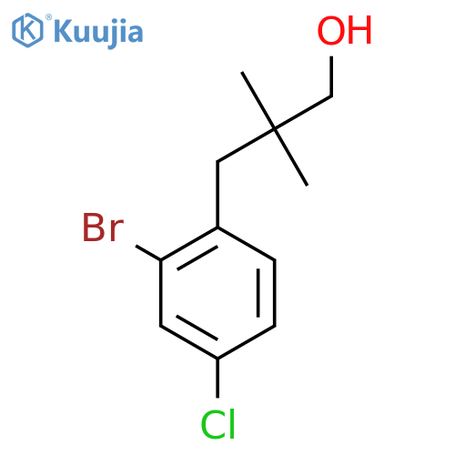 3-(2-bromo-4-chlorophenyl)-2,2-dimethylpropan-1-ol structure