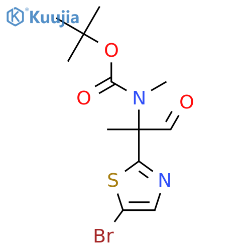 tert-butyl N-2-(5-bromo-1,3-thiazol-2-yl)-1-oxopropan-2-yl-N-methylcarbamate structure