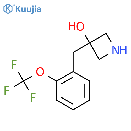 3-{2-(trifluoromethoxy)phenylmethyl}azetidin-3-ol structure